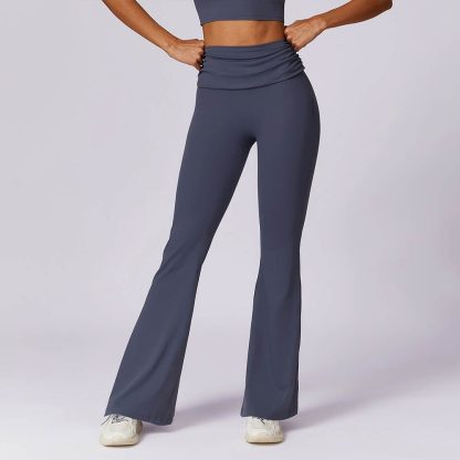 Quick-Dry Butt-Lifting Yoga Pants - Bare Sensation High Waist Flared Leggings - Image 4