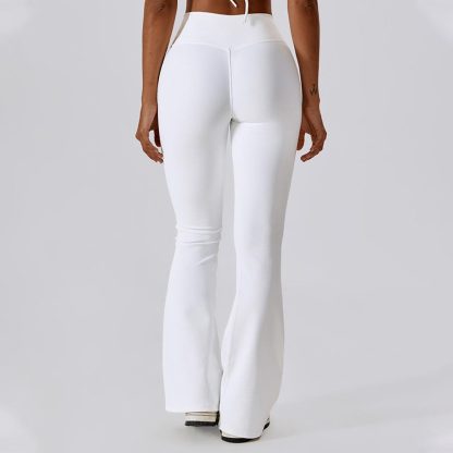 Women Cross-Waist Yoga Flare Pants - Butt-Lifting Dance and Sports Wide-Leg Pants - Image 2