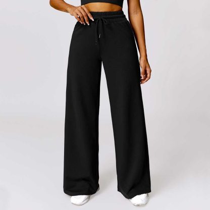 Women Sporty Casual Sweatpants Warm Loose-Fit High-Waisted Outdoor Wide-Leg Pants - Image 3