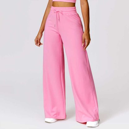 Women Sporty Casual Sweatpants Warm Loose-Fit High-Waisted Outdoor Wide-Leg Pants - Image 4