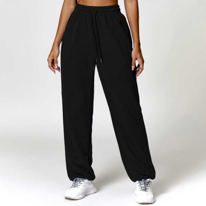 Women High-Waisted Jogger Sweatpants - Loose-Fit Straight Leg Casual Versatile Pants - Image 3