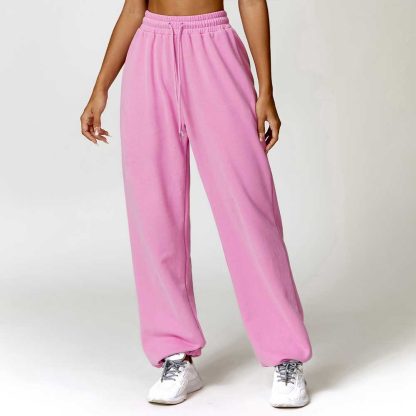 Women High-Waisted Jogger Sweatpants - Loose-Fit Straight Leg Casual Versatile Pants - Image 4