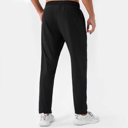 Men's Straight-Leg Loose Fit Sports Pants - Nylon Quick-Dry Breathable Running Fitness Training Pants - Image 2