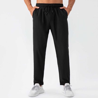 Men's Straight-Leg Loose Fit Sports Pants - Nylon Quick-Dry Breathable Running Fitness Training Pants - Image 3