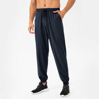 Men's Loose Fit Jogger Pants - Elastic Breathable Fitness Training Running Pants with Drawstring - Image 4