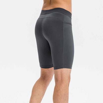 Men's Compression Fitness Shorts with Zipper Pocket - PRO Elastic Sweat-Wicking Quick-Dry Running Training Shorts - Image 2