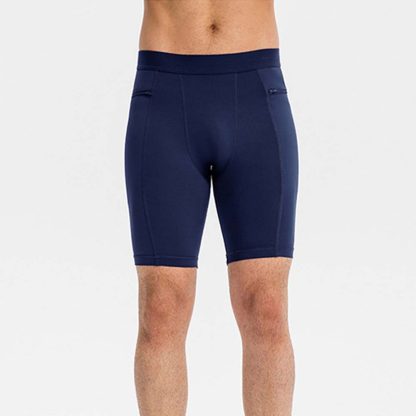 Men's Compression Fitness Shorts with Zipper Pocket - PRO Elastic Sweat-Wicking Quick-Dry Running Training Shorts - Image 3