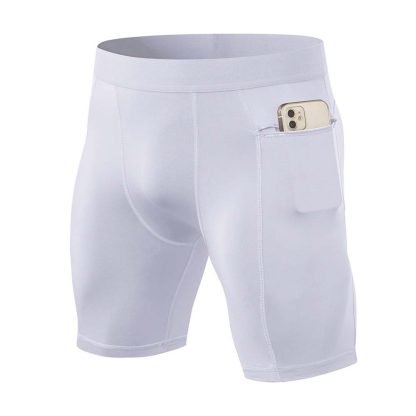 Men's Compression Fitness Shorts with Zipper Pocket - PRO Elastic Sweat-Wicking Quick-Dry Running Training Shorts - Image 5