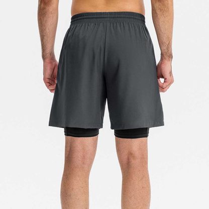 Men's Two-Layered Compression Training Shorts - High-Elastic Quick-Dry Sports Pants - Image 2
