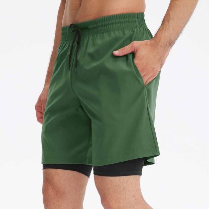 Men's Two-Layered Compression Training Shorts - High-Elastic Quick-Dry Sports Pants - Image 5