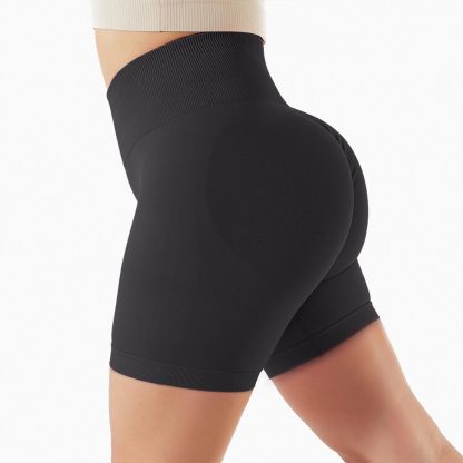 Seamless Yoga Shorts with Butt-Lifting High Waist Compression Running Workout Shorts for Women - Image 3
