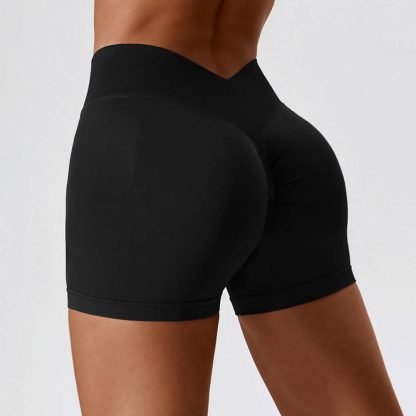 Seamless High-Waisted Yoga Shorts for Tummy Control and Butt-Lifting Outerwear Running Workout Shorts - Image 3