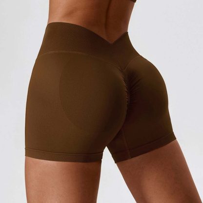 Seamless High-Waisted Yoga Shorts for Tummy Control and Butt-Lifting Outerwear Running Workout Shorts - Image 4