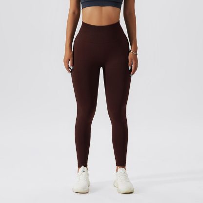Seamless Yoga Leggings for Women High-Waisted Tummy Control Running Fitness Pants with Peach Lift - Image 6