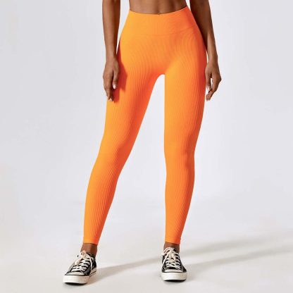Ribbed Butt-Lifting Seamless Yoga Pants for Women Quick-Dry Running Compression Leggings High-Waisted Fitness Tights - Image 5