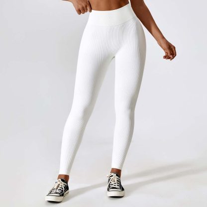 Ribbed Butt-Lifting Seamless Yoga Pants for Women Quick-Dry Running Compression Leggings High-Waisted Fitness Tights - Image 6