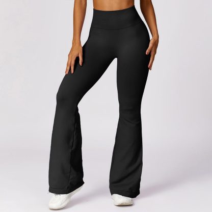 Wide-Leg Seamless Butt-Lifting Yoga Flare Pants with High Waist Tummy Control Leisure Sports Pants - Image 3