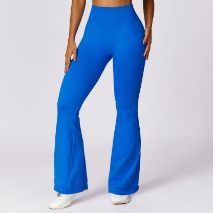 Wide-Leg Seamless Butt-Lifting Yoga Flare Pants with High Waist Tummy Control Leisure Sports Pants - Image 4