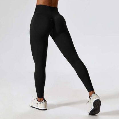 Peach Lift Seamless Yoga Leggings with Cross High Waist Compression Running Fitness Long Pants for Women - Image 3