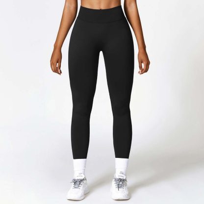 High-Waisted Butt-Lifting Fitness Leggings for Women Seamless Compression Yoga Pants for Running Elastic Slimming Tummy Control Workout Pants - Image 3