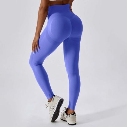 Butt-Lifting Seamless Fitness Leggings for Women High-Waisted Tummy Control Yoga Pants Compression Long Pants for Cycling and Running - Image 2