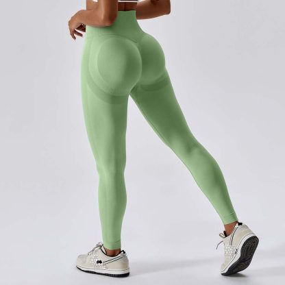 Butt-Lifting Seamless Fitness Leggings for Women High-Waisted Tummy Control Yoga Pants Compression Long Pants for Cycling and Running - Image 3