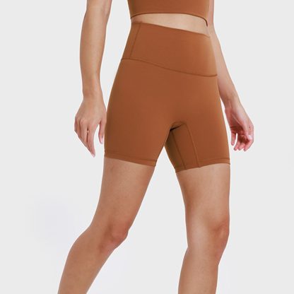 New Naked Sensation Seamless Solid Color Yoga Shorts Dual-Sided Brushed Compression Elastic Fitness Three-Quarter Pants for Women - Image 4