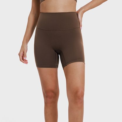 New Naked Sensation Seamless Solid Color Yoga Shorts Dual-Sided Brushed Compression Elastic Fitness Three-Quarter Pants for Women - Image 6