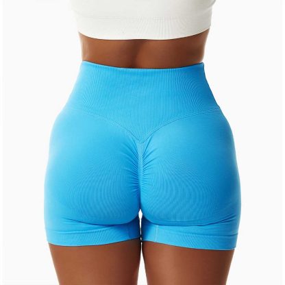Peach Lift European and American Yoga Shorts High-Waisted Elastic Running Fitness Shorts Seamless Compression Sports Shorts for Women - Image 2