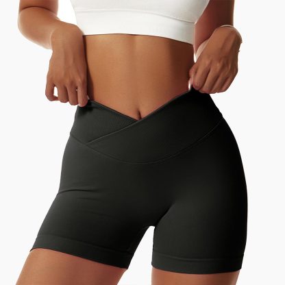Peach Lift European and American Yoga Shorts High-Waisted Elastic Running Fitness Shorts Seamless Compression Sports Shorts for Women - Image 3
