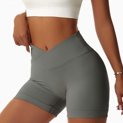 Peach Lift European and American Yoga Shorts High-Waisted Elastic Running Fitness Shorts Seamless Compression Sports Shorts for Women - Image 4