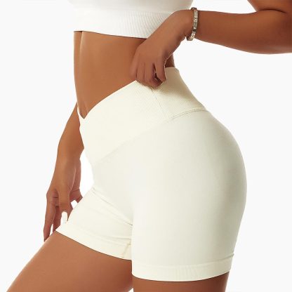 Peach Lift European and American Yoga Shorts High-Waisted Elastic Running Fitness Shorts Seamless Compression Sports Shorts for Women - Image 6