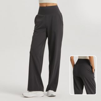 Naked Sensation High-Waisted Yoga Wide Leg Pants for Women Elevate Petite Figures with a Flowy Silhouette and Breathable Comfort