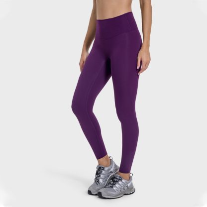 Dual-Sided Brushed Naked Sensation Yoga Leggings for Women High-Waisted Butt Lifting Elastic Fitness Nine-Quarter Pants with No Embarrassing Lines - Image 6