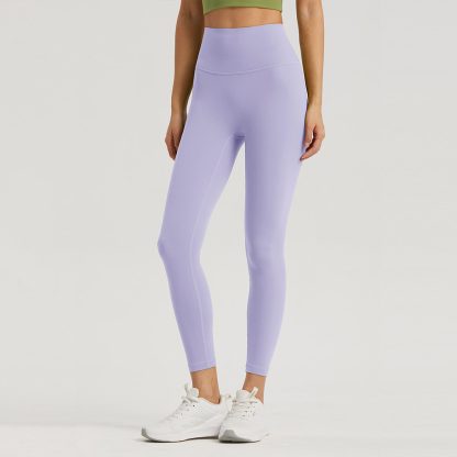 Bare Sensation Anti-Roll Edge Yoga Leggings for Women Lycra Pocket Peach High-Waisted Nine-Quarter Base Fitness Pants - Image 5