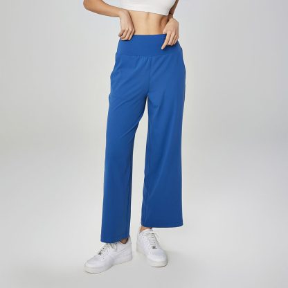 Naked Sensation High-Waisted Yoga Wide Leg Pants for Women Elevate Petite Figures with a Flowy Silhouette and Breathable Comfort - Image 4