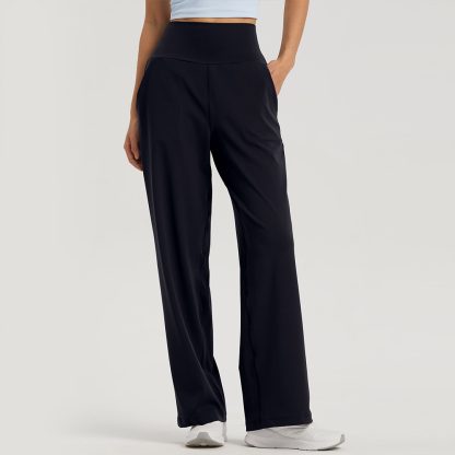 Naked Sensation High-Waisted Yoga Wide Leg Pants for Women Elevate Petite Figures with a Flowy Silhouette and Breathable Comfort - Image 6