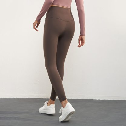 Thickened Fleece Autumn/Winter Naked Sensation Yoga Pants for Women High-Waisted Fleece-Lined Compression Leggings for Peach Lift and Fitness - Image 2