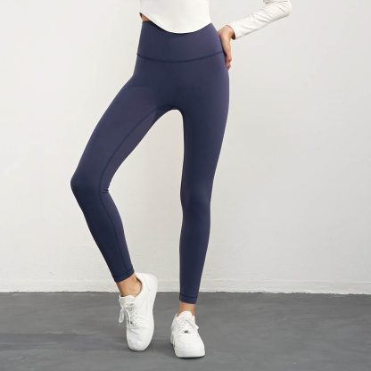 Thickened Fleece Autumn/Winter Naked Sensation Yoga Pants for Women High-Waisted Fleece-Lined Compression Leggings for Peach Lift and Fitness - Image 4