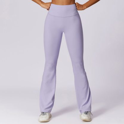 European and American Style High-Waisted Flared Yoga Pants for a Sculpted Look Ideal for Dance and Casual Wear - Image 3