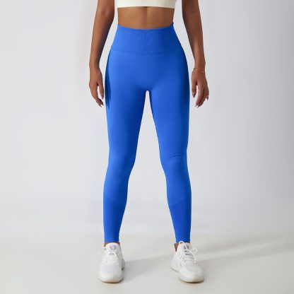 Seamless High-Waisted Breathable Yoga Pants for Women Perfect for Outdoor Running and Fitness - Image 2