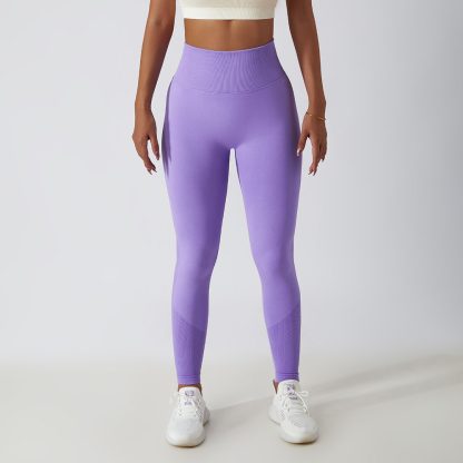 Seamless High-Waisted Breathable Yoga Pants for Women Perfect for Outdoor Running and Fitness - Image 3