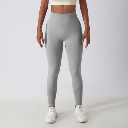 Seamless High-Waisted Breathable Yoga Pants for Women Perfect for Outdoor Running and Fitness - Image 6