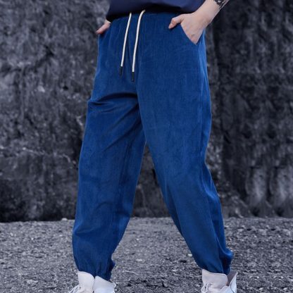 Custom Unisex Black Gym Leggings Loose Tide Winter Joggers - Image 2