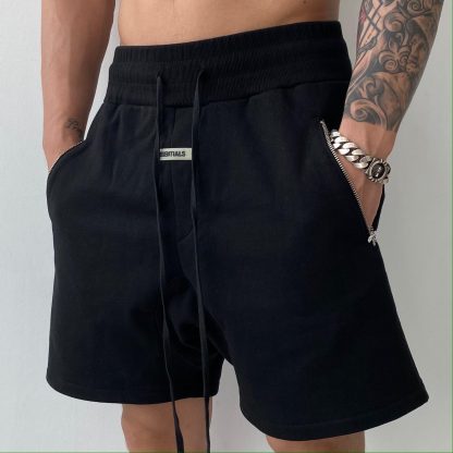 Men Workout Biker Shorts With Zipper Pockets - Image 3